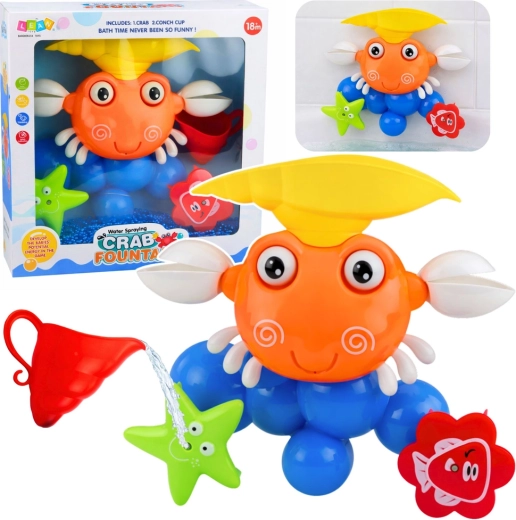 Giocattolo da bagno granchio con fontana e ventose