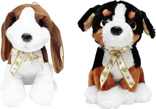 Cagnolino di peluche con fiocco – medio