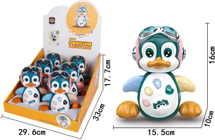 Pinguino musicale con luce e suono