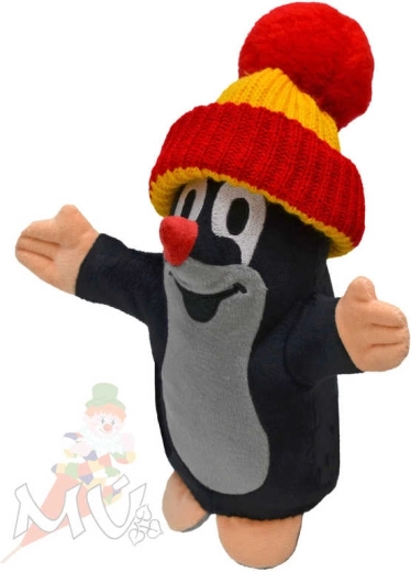 Moravská ústředna burattino da mano Krtek con berretto rosso 25 cm - 1 pezzo