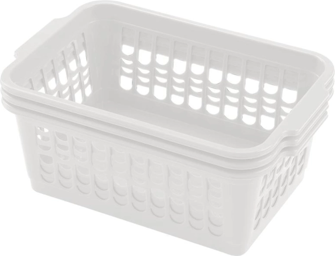 Cestini in plastica HEIDRUN 30 × 19,5 × 13 cm, set da 3 pezzi, mix di colori