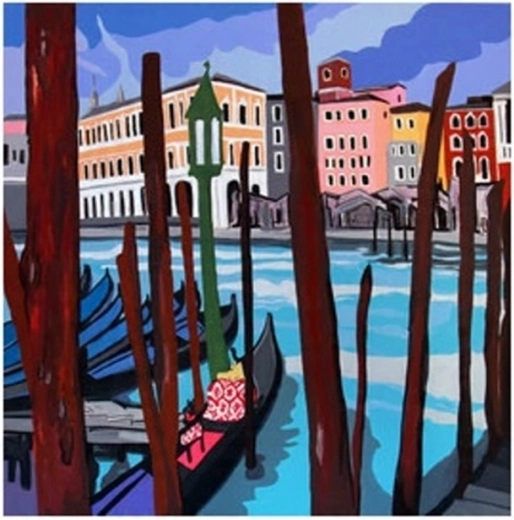 Dipinto con numeri Barca al molo 40 × 50 cm