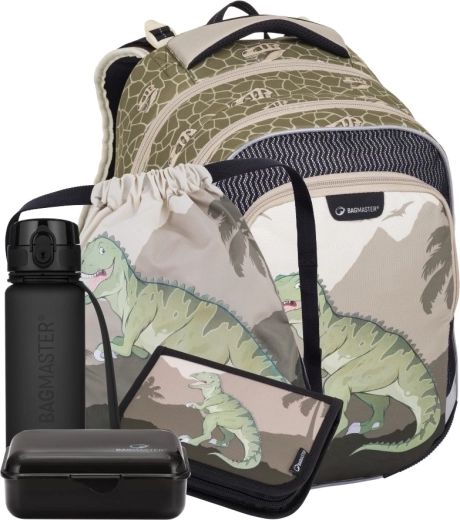 Bagmaster Lumi 24 c grande set scolastico per bambini di prima elementare dinosauro
