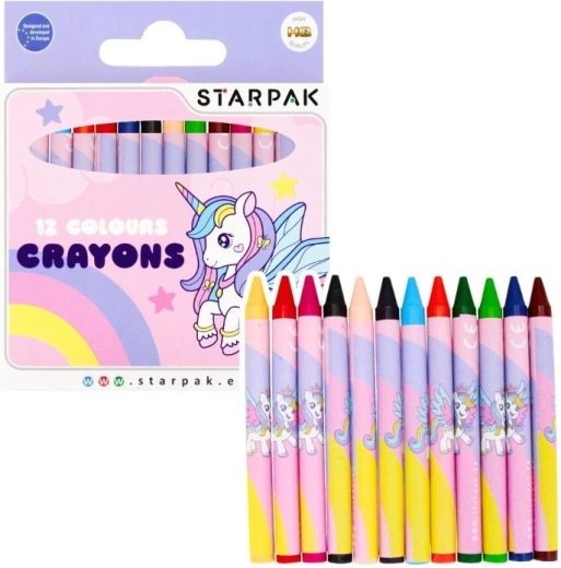 Pastelli a cera Unicorno – set da 12 colori