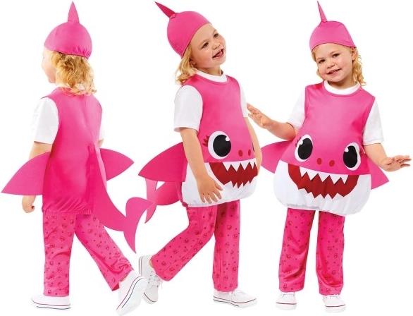 Costume Baby Shark rosa per bambini 3-4 anni