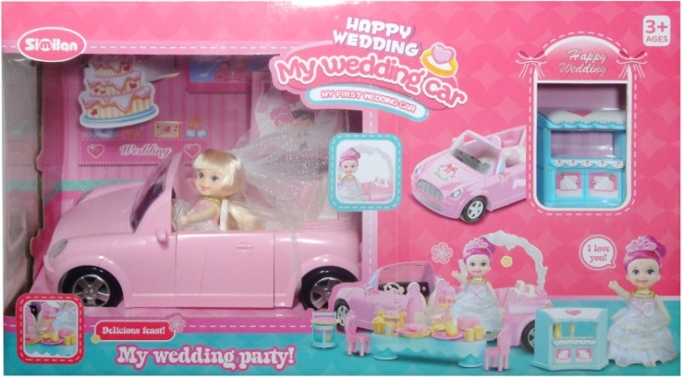 Auto con bambola e accessori da matrimonio - 1 pezzo