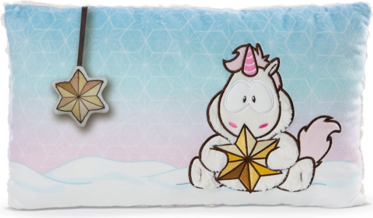 Cuscino NICI unicorno Theodor in tuta da neve 43 × 25 cm