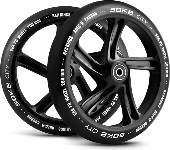SOKE ruote per monopattino urbano 200 mm nere – set da 2 pz