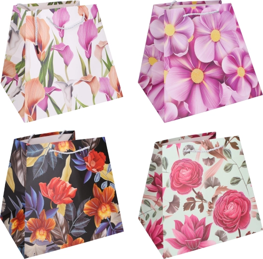 Busta regalo in carta S 17,5 × 21 × 13,8 cm – motivo floreale