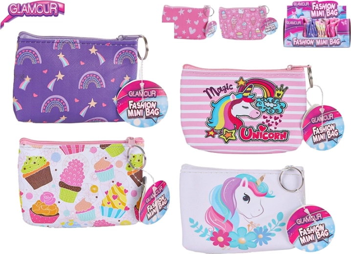 Glamour portafoglio per bambini con cerniera 13 × 9 cm
