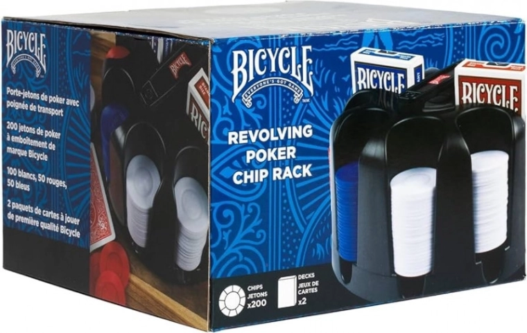Set da poker con supporto girevole per fiches (200) Bicycle
