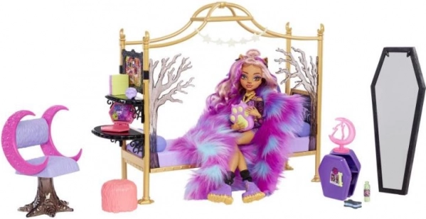 Set di mobili per camera da letto MONSTER HIGH Clawdeen Wolf con accessori
