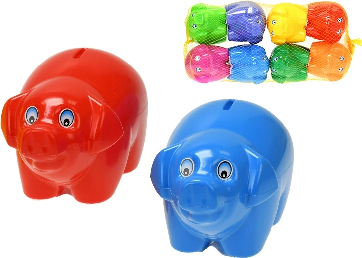 Salvadanaio a forma di maialino 17 cm – plastica, 8 colori