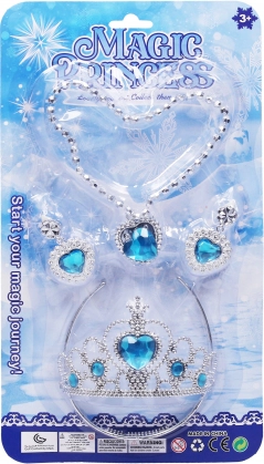 Set di gioielli per bambine con corona, collana e orecchini