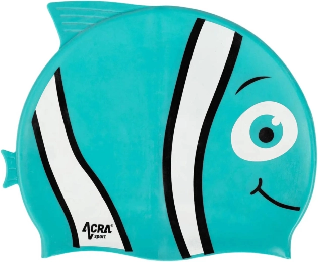 Cuffia da nuoto per bambini in silicone Acra Nemo turchese - 1 pezzo