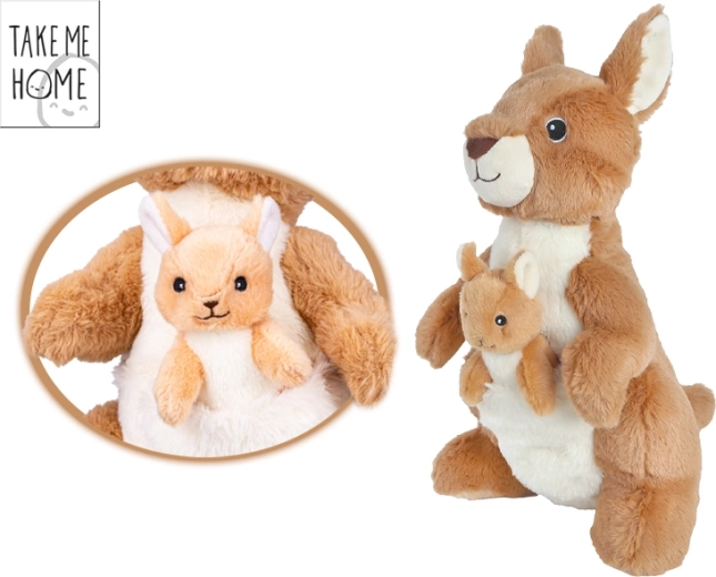 Canguro di peluche con cucciolo 32 cm – collezione Take Me Home