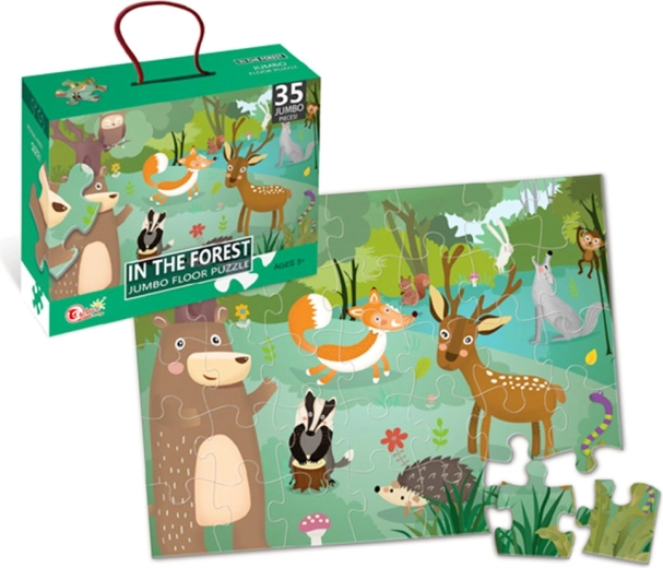 Puzzle jumbo da pavimento con animali del bosco, 35 pezzi