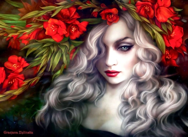 Puzzle Anatolian donna nei fiori 1000 pezzi