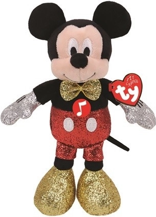 TY Beanie Babies peluche Mickey Mouse con suono Sparkle Red - 1 pezzo