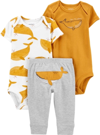 Set Carter's da 3 pezzi per neonato – 2× body a manica corta e leggings Green Firefly, neutro