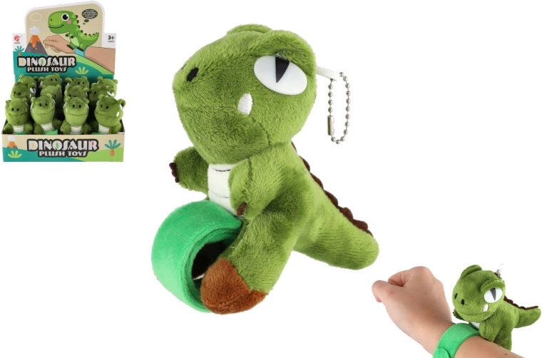 Braccialetto a schiaffo dinosauro di peluche 13 cm