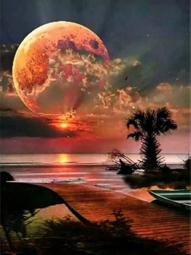 Norimpex dipingere con i numeri Luna sul lungomare 40 × 50 cm
