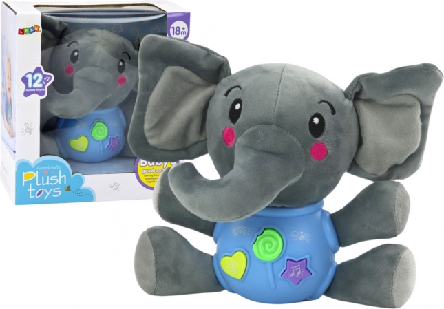 Elefante di peluche interattivo blu 19 cm