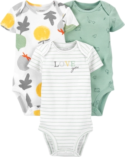 CARTER'S body neonato a manica corta veggies neutro, 3 pz – PRO, taglia 46