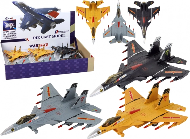 Modello di aereo a propulsione a frizione grigio nero o giallo