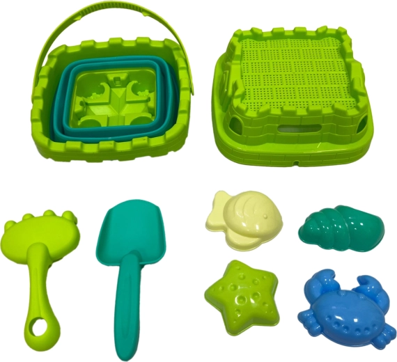 Set da sabbia con secchiello pieghevole