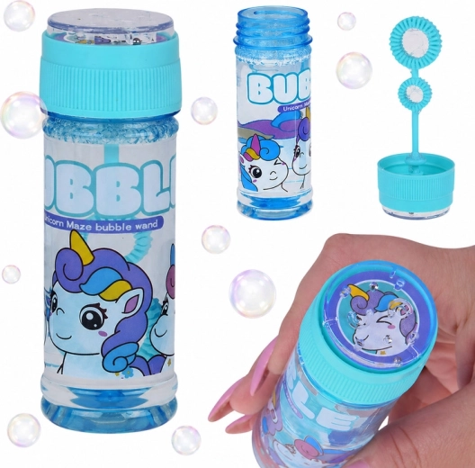 Bollebolla con unicorno 65 ml con gioco labirinto sul tappo