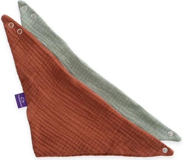 Träumeland bavaglino bandana terracotta e verde salvia - 2 pz