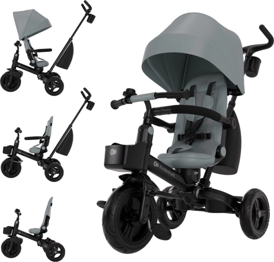 Kinderkraft aveo 2 plus triciclo multifunzione grey