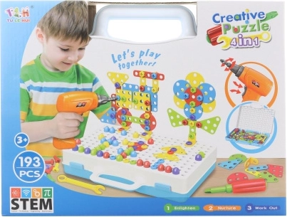 Set di costruzioni avvitabile con trapano – 193 pezzi