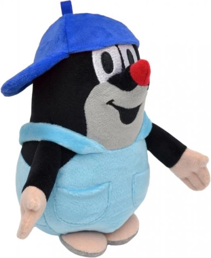 Krtek peluche 16 cm con pantaloncini e cappellino blu
