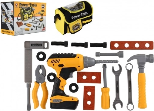 Set di attrezzi per bambini con trapano a batteria e borsa