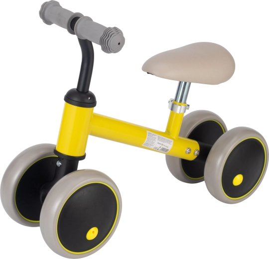 Bici senza pedali con quattro ruote Sparkys, gialla