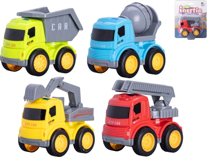 Camioncini da costruzione 9 cm a retrocarica – set di 4 tipi