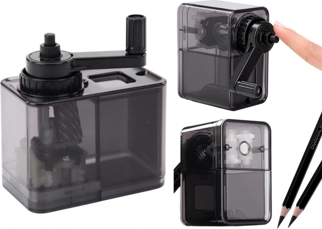 Temperamatite a manovella con contenitore – nero