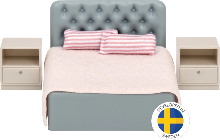 Set base di mobili per camera da letto per casa delle bambole Lundby