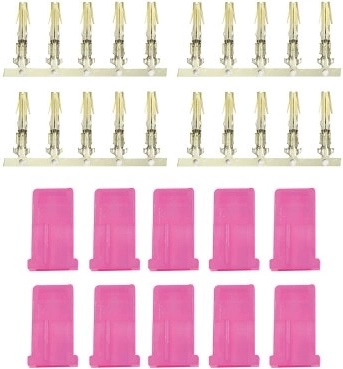 Connettori JAMARA AMP femmina con pin dorato, rosa - 10 pz
