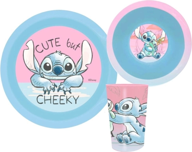 Set da pranzo in plastica 3 pezzi Lilo e Stitch