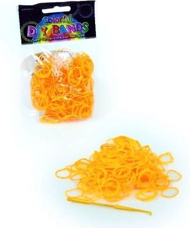 Set di 250 elastici arancioni per intrecciare braccialetti con uncinetto e chiusure
