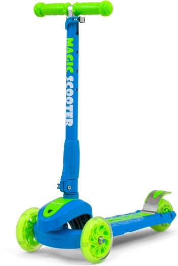 Monopattino a tre ruote per bambini Milly Mally Magic blu-verde