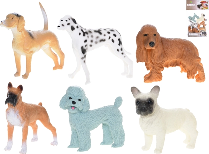 Set di figurine di cani in plastica 8–10 cm, 6 pezzi