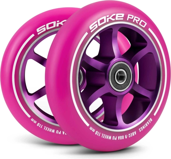 Ruote per monopattino 110 mm SOKE rosa – set da 2 pz