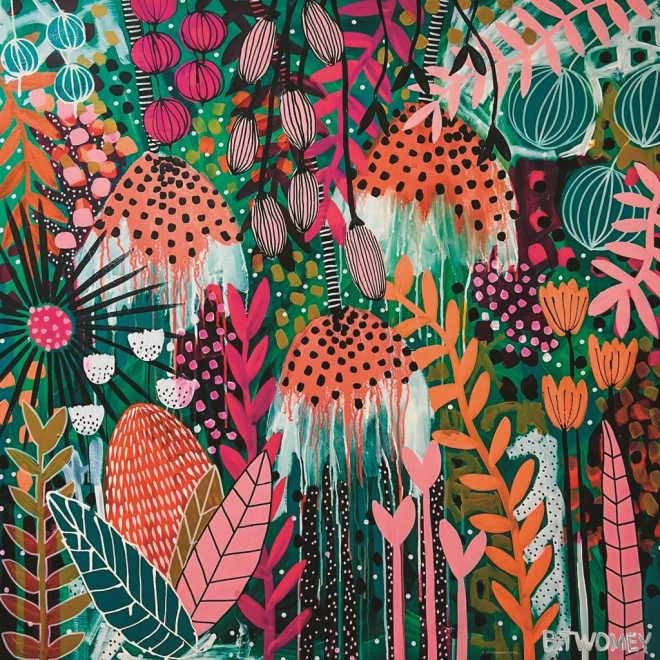 Puzzle quadrato HEYE Flowery – bagliore rubino del sole, 1000 pezzi