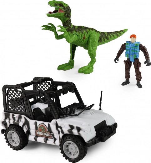 Auto Dino Park con dinosauro con suoni e luci