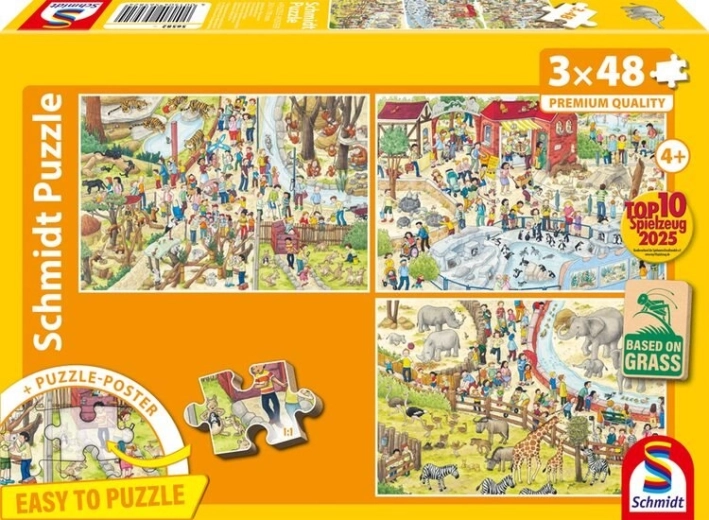 Puzzle Divertimento allo zoo 3×48 pezzi SCHMIDT