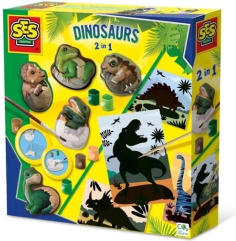SES calchi in gesso dinosauri 2 in 1